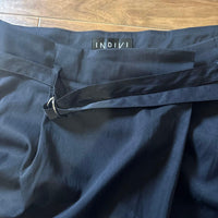 INDIVI インディヴィ ワイドパンツ ガウチョパンツ S ネイビー 日本製