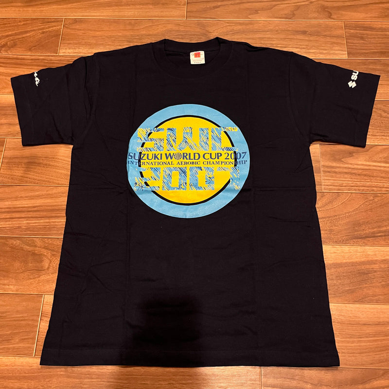 スズキワールドカップ Tシャツ S ネイビー 2007 エアロビック 企業ロゴ