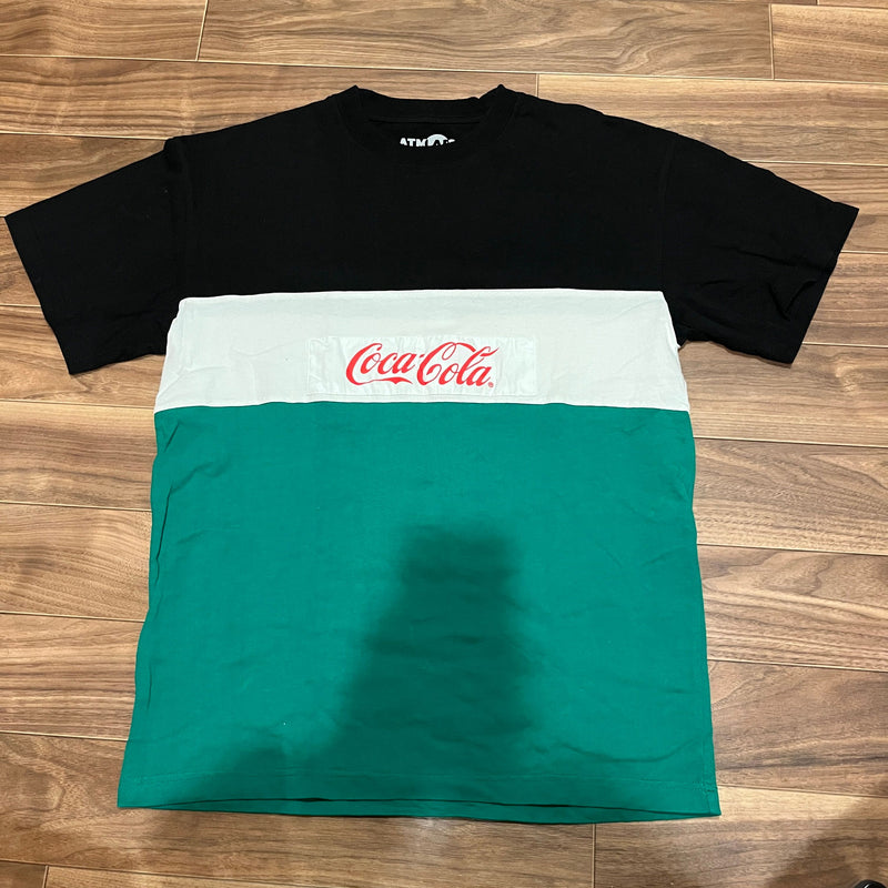 atmos コカコーラ カラーブロック Tシャツ L ATMLABS 切替 古着