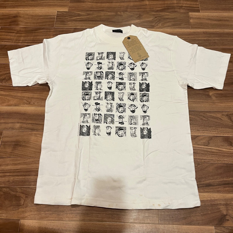アランチャン ALAN CHAN Tシャツ 白 L 偉人 総柄プリント 香港
