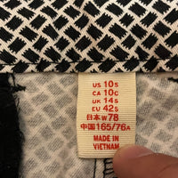 GAP ギャップ クロップドパンツ 総柄 ブラック ホワイト XL スリム