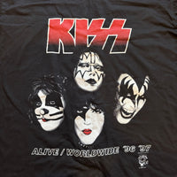 KISS バンドTシャツ ロンT ブラック L ALIVE WORLDWIDE