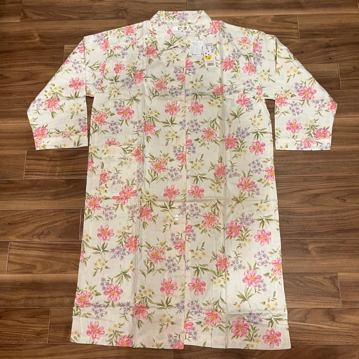 HANAE MORI パジャマ ワンピース 花柄 ホワイト F 新品 西川産業