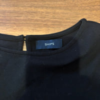SHIPS シップス 長袖カットソー 黒 M ボリュームスリーブ レース袖