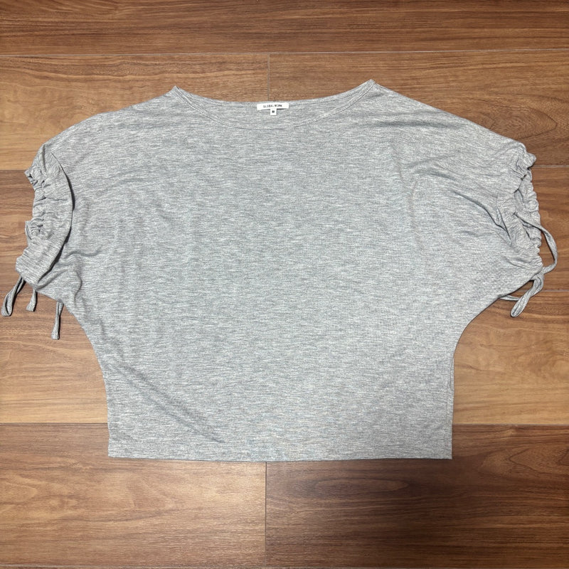 GLOBAL WORK グローバルワーク Tシャツ グレー M 袖ドロスト
