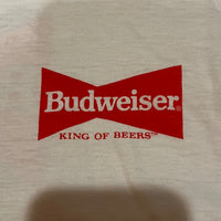 90s バドワイザー ヒューイルイス バンドTシャツ 白 L 企業ロゴ
