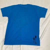 グラニフ graniph Tシャツ ブルー S 骸骨 バス シュールプリント