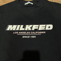 MILKFED ミルクフェド ロンT 黒 F レイヤード風 ボーダー ロゴ