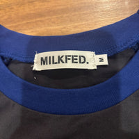MILKFED. ミルクフェド ロンT ネイビー ブルー M チェリーロゴ