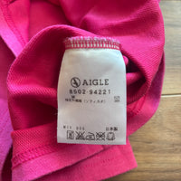 AIGLE Tシャツ ピンク XS イルカプリント ソフィスタ混 日本製