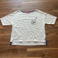 graniph グラニフ Tシャツ オフホワイト F 花柄 ジョウロ 刺繍