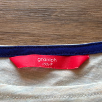 graniph グラニフ Tシャツ オフホワイト F 花柄 ジョウロ 刺繍