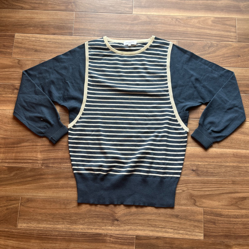 LANVIN SPORT ニット セーター ネイビー M ボーダー ドッキング
