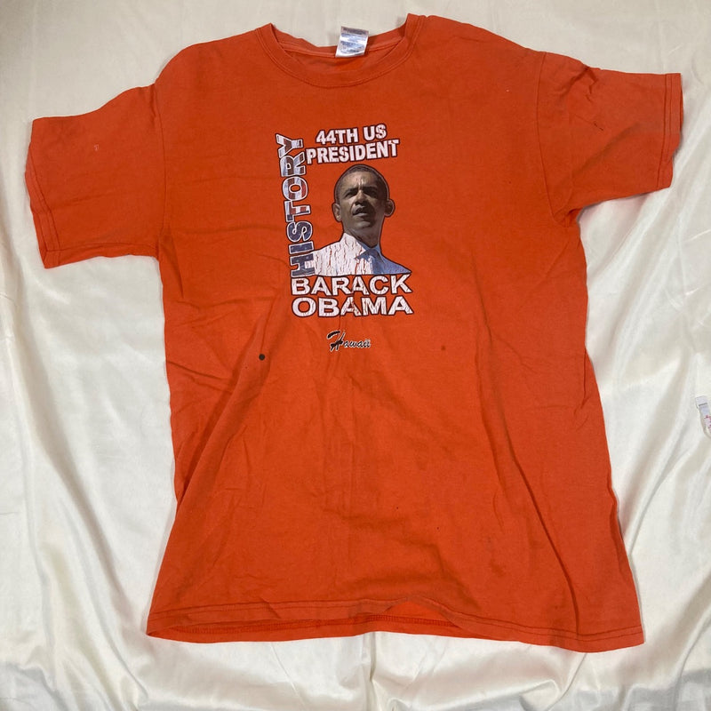 GILDAN プリントTシャツ オレンジ M バラク・オバマ 大統領 ハワイ