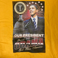 GILDAN T-SHIRT Tシャツ イエロー M オバマ大統領 00s