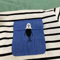グラニフ Tシャツ 白黒ボーダー S ビューティフルシャドー ポケット 刺繍