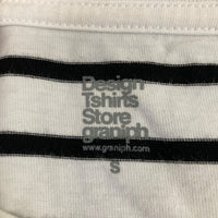 グラニフ Tシャツ 白黒ボーダー S ビューティフルシャドー ポケット 刺繍
