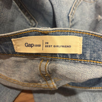 GAP ギャップ デニムパンツ ライトブルー M ガールフレンド ダメージ