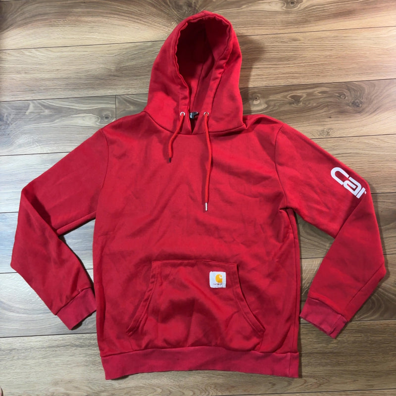 Carhartt パーカー 赤 M 袖ロゴ プルオーバー
