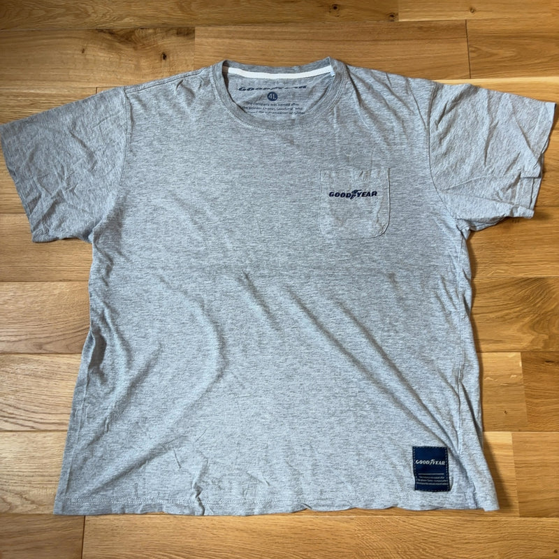 GOODYEAR Tシャツ グレー 4XL 胸ポケット ロゴ刺繍 大きいサイズ
