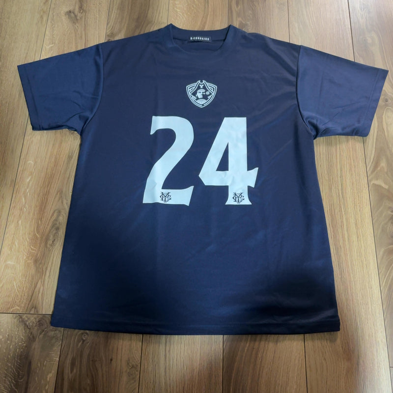 B-CORSAIRS Tシャツ ネイビー L 松崎裕樹 背番号24