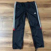 adidas アディダス トラックパンツ ジャージ 黒白赤 L 3本ライン 裾ジップ