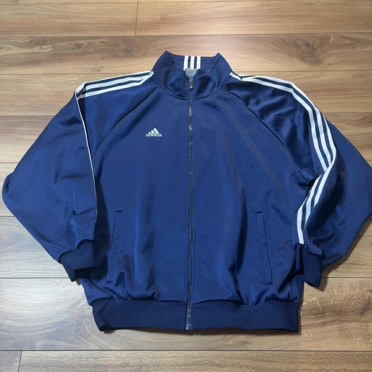 adidas トラックジャケット ジャージ ネイビー 2XL 万国旗タグ