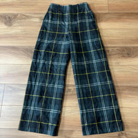 UNITED ARROWS ウール ワイドパンツ グリーン チェック 36 S