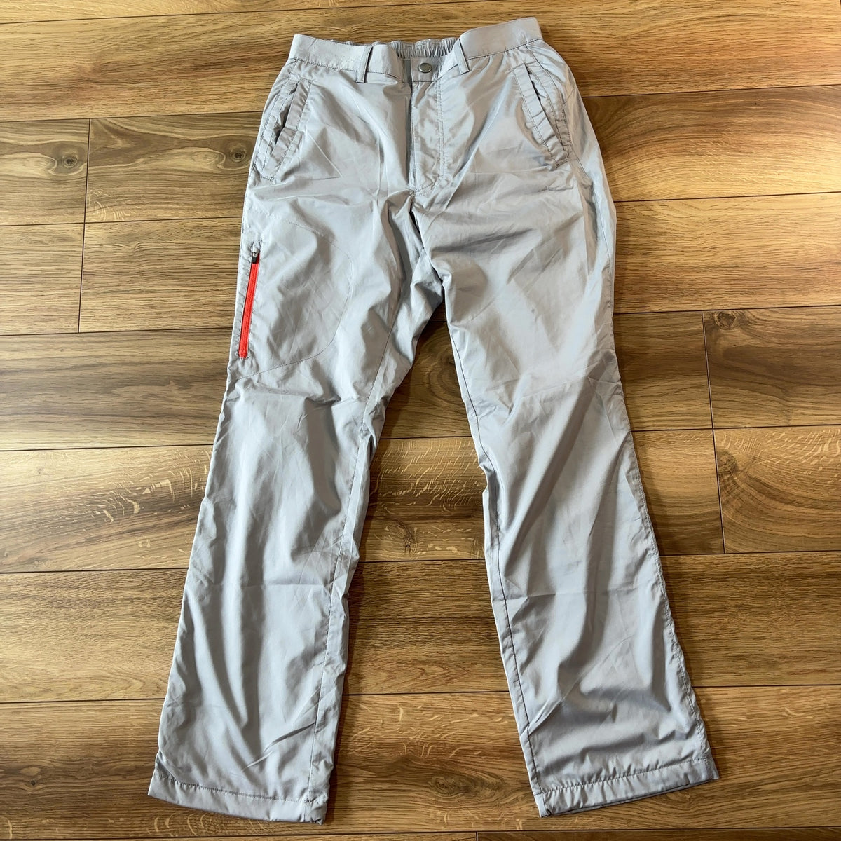 adidas ポリエステルパンツ グレー S 赤ジップ