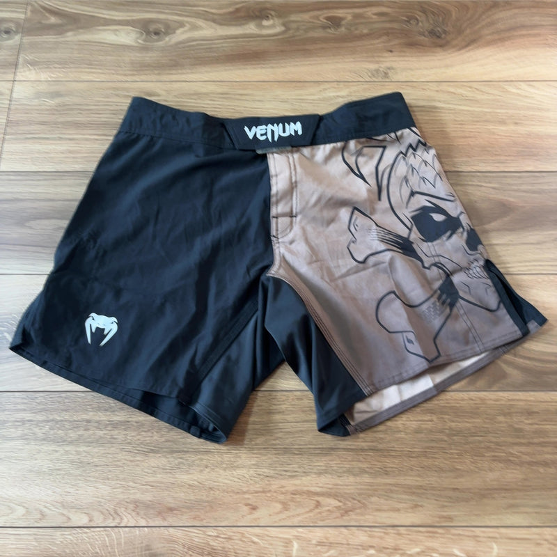 VENUM ファイトショーツ 黒 ベージュ L相当 REORGコラボ スカル