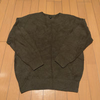 UNIQLO ウォッシャブル3Dクルーネックセーター カーキ M 3Dニット