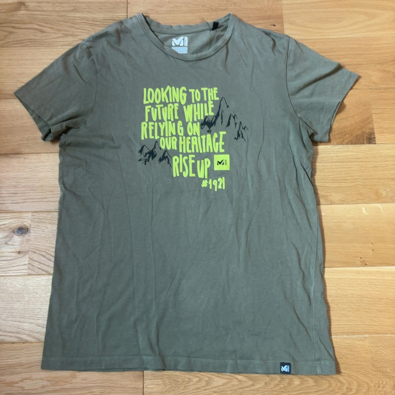 MILLET ミレー Tシャツ カーキ L グラフィックプリント アウトドア