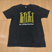 グラニフ Tシャツ 黒 黄色 L キリン グラフィック プリント ドイツ語