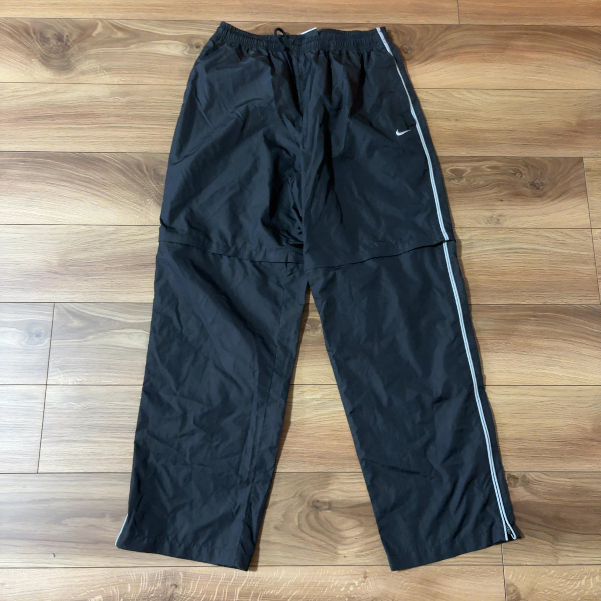 NIKE 2WAY ナイロン トラックパンツ 黒 メンズL コンバーチブル
