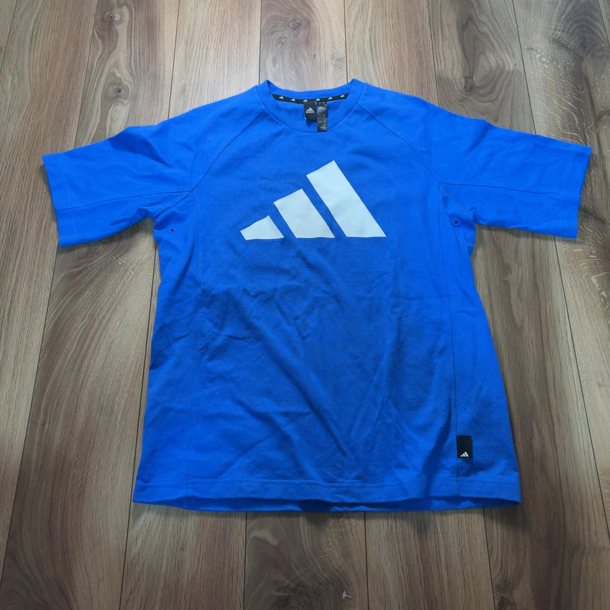 adidas 半袖Tシャツ ブルー M ビッグロゴ