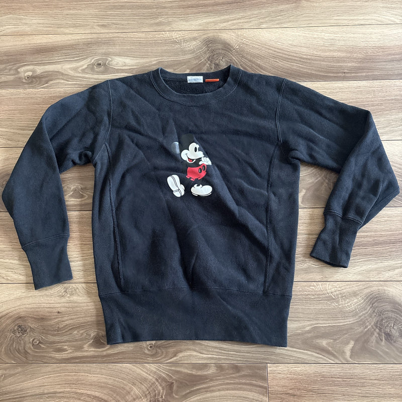 Champion スウェット 黒 S ミッキー リバースウィーブ