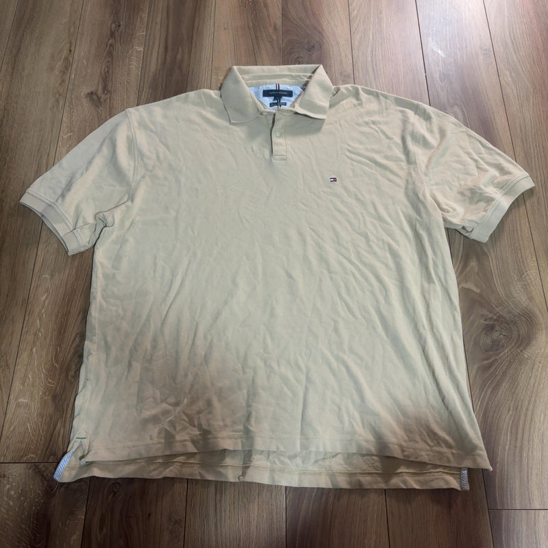 TOMMY HILFIGER ポロシャツ ベージュ 3XL ワンポイントロゴ