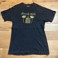 90s Hanes BEEFY-T Tシャツ 黒 M ビバリーヒルズ 金刺繍