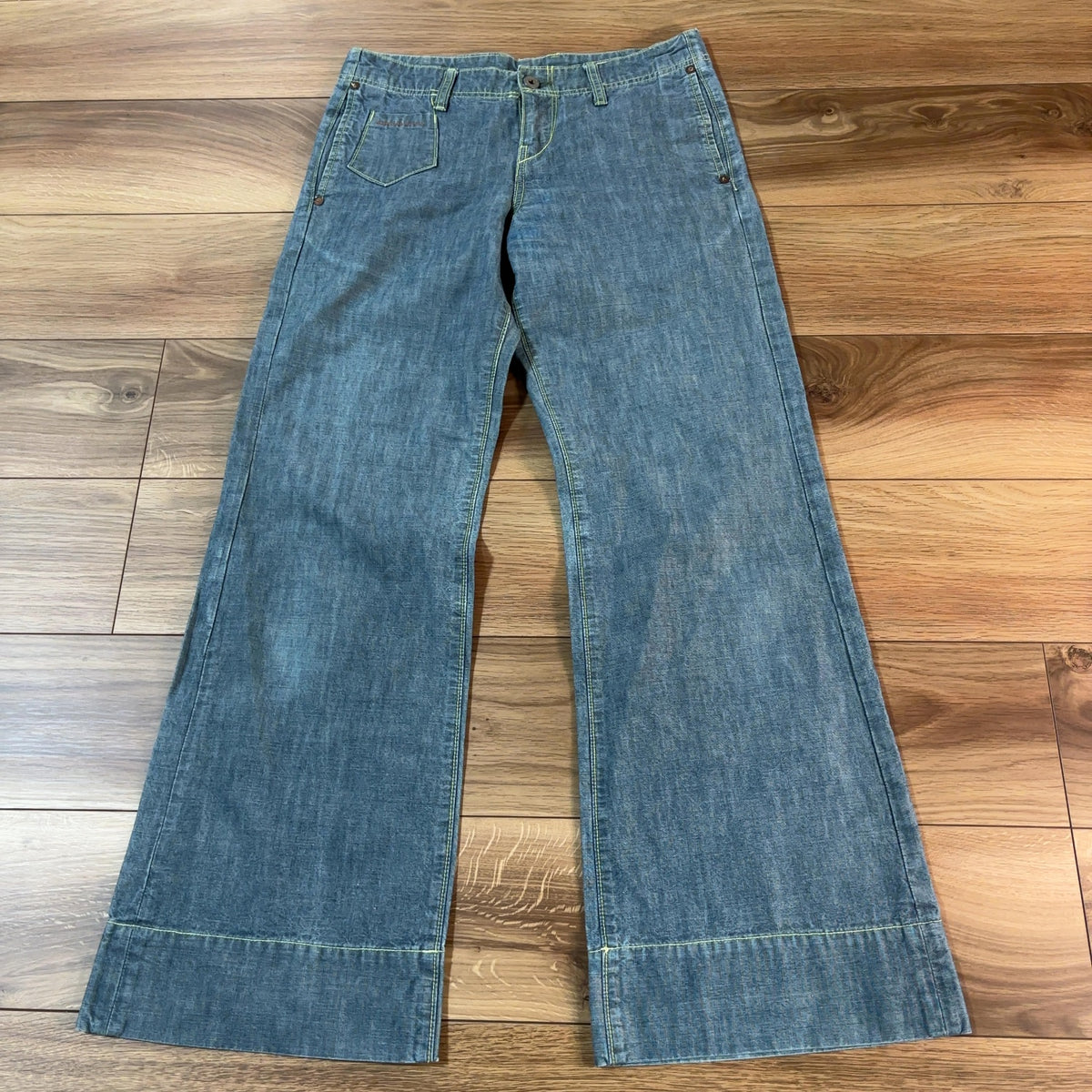 POLO JEANS CO. ローライズ フレア デニムパンツ 青 M