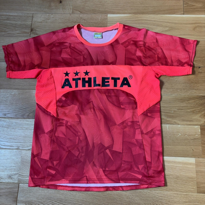 ATHLETA アスレタ プラクティスシャツ Tシャツ 赤 ピンク M 幾何学
