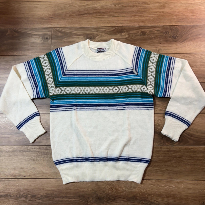 Quiksilver ニット 白 M ボーダー レトロ 90s