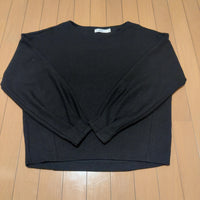 niko and... カットソー プルオーバー 黒 L ボートネック ストレッチ
