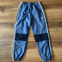 adidas アディダス トラックパンツ ブルー S アシンメトリー 三本ライン