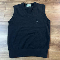 Munsingwear Vネック ニットベスト 黒 M ペンギンロゴ
