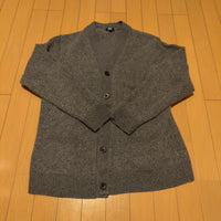 UNIQLO ラムVネックカーディガン グレー XL ウール100%