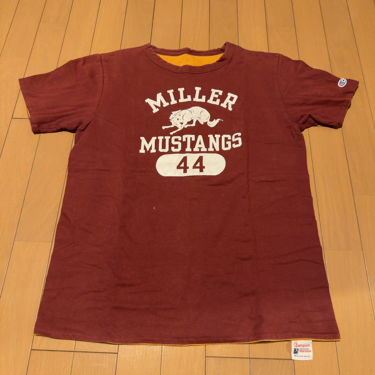 Champion Tシャツ レッド イエロー M リバーシブル ランタグ復刻