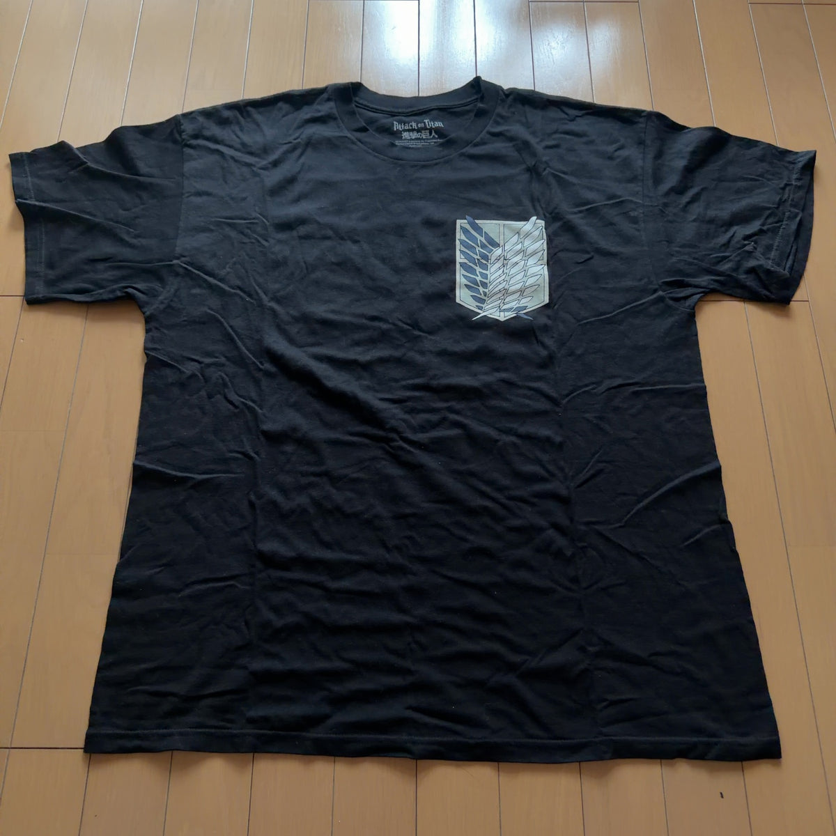 RIPPLE JUNCTION Tシャツ 黒 XL 進撃の巨人 自由の翼