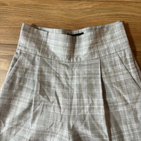 グリーンレーベルリラクシング ウール ワイドパンツ グレー S チェック柄