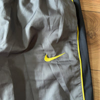 NIKE ナイロン トラックパンツ グレー メンズXL Y2K サイドライン