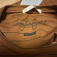 alicia PAGEBOY ボーダーノースリーブカットソー 茶 F 新品